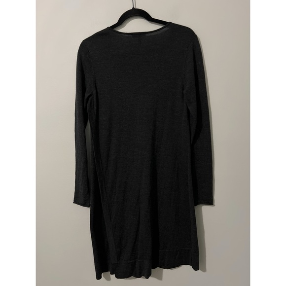 Eileen Fisher Dress Women's Small Gray Merino Wool Asymmetrical Hem Long Sleeve - Picture 6 of 16